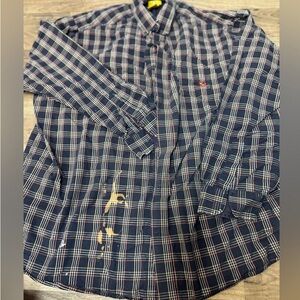 Men's Classic Navy Plaid Button-Down Shirt